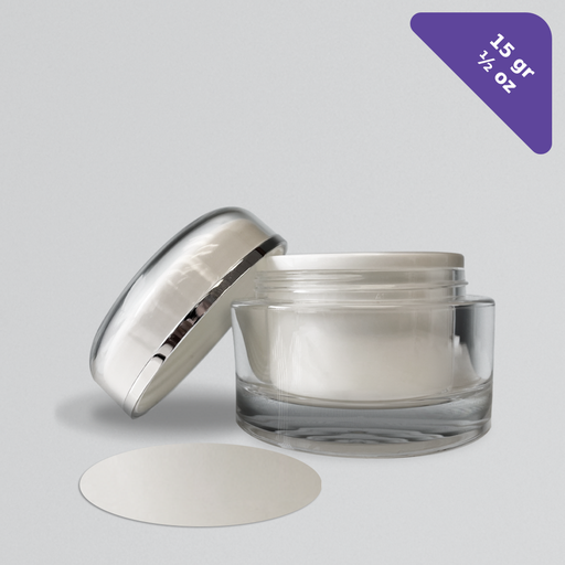 Clear Acrylic Jar w/Disc & Lid Silver Trim Set-2070 - 25pc
