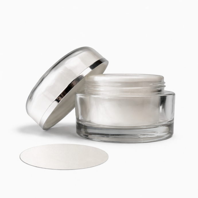 Clear Acrylic Jar Wdisc Lid Silver Trim Set 2070 25pc 5650 2.png